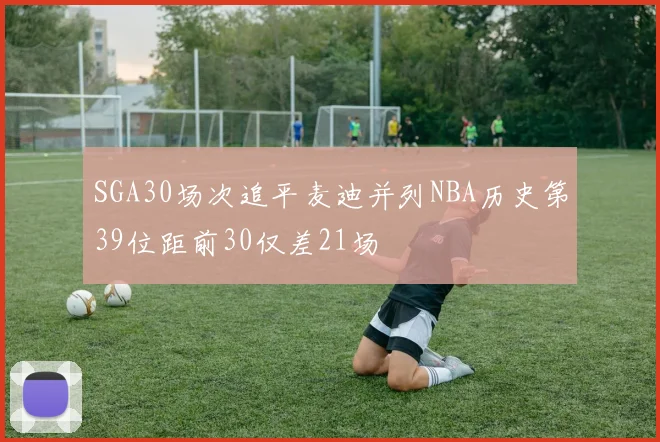 SGA30场次追平麦迪并列NBA历史第39位距前30仅差21场